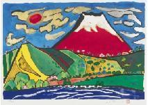 KATAOKA Tamako 1905-2008,Auspicious red Mt.Fuji,2003,Mainichi Auction JP 2018-04-21