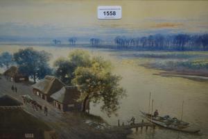 KATO E 1800-1900,Japanese village by a river,Lawrences of Bletchingley GB 2019-12-03