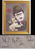 KATZ William P,portrait of Charlie Chaplin holding a large red ro,1992,Winter Associates 2008-03-17