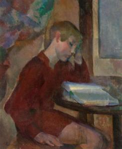 KAUFFMAN Andrene 1905-1993,Child Reading,1925,William Doyle US 2018-11-20