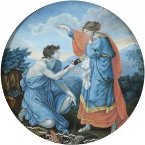 KAUFFMAN Angelica 1741-1807,Aquarell und Deckfarben auf Pergament. D. 28,5 cm.,Neumeister 2008-03-12
