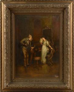 KAUFFMANN Leon 1847-1911,Unwanted Courtship,1914,New Orleans Auction US 2009-10-10