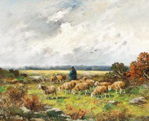 KAUFMANN Adolf 1848-1916,A shepherd in a stormy landscape,Palais Dorotheum AT 2023-09-07