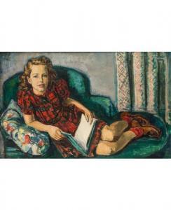 KAUFMANN Arthur 1888-1971,Girl Reading on a Daybed,1945,Shapiro Auctions US 2018-03-07