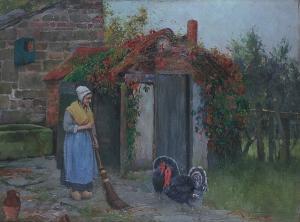 KAUFMANN Bernard 1800-1900,Woman and turkeys in a yard,Bonhams GB 2008-04-21