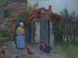 KAUFMANN Bernard 1800-1900,Woman and turkeys in a yard,Bonhams GB 2008-06-14