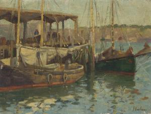 KAUFMANN Ferdinand 1864-1942,Harbor Scene with boats,John Moran Auctioneers US 2019-08-25