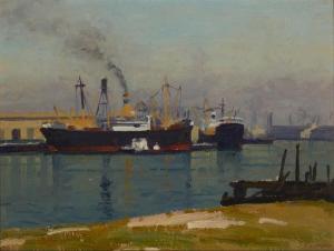 KAUFMANN Ferdinand 1864-1942,Ships in a harbor,John Moran Auctioneers US 2020-10-20