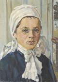 KAUFMANN FRIEDRICH 1892-1972,Porträt einer jungen Frau mit Kopftuch,Dobiaschofsky CH 2012-05-12