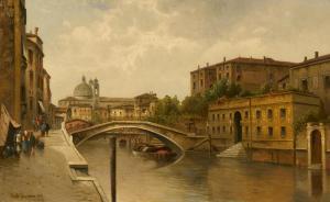 KAUFMANN Karl 1843-1905,Venedig. Blick entlang eines Kanals auf die Kriche,Van Ham DE 2024-01-30
