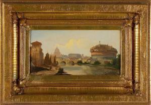 KAUFMANN Karl,VIEW OF ROME FROM THE TIBER RIVER, CASTEL SANT'ANG,1874,Charlton Hall 2024-04-04