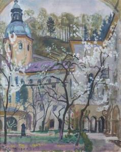 KAUFMANN Wilhelm 1901-1999,Salzburg - St. Peter mit Innenhof,1946,Palais Dorotheum AT 2017-12-07