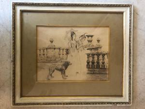 KAULBACH Friedrich 1822-1903,Elegantes et leur chien sur une terrasse,Artprecium FR 2020-04-15