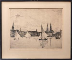 KAUMANN Hans 1886-1943,Segelboote auf der Binnenalster, im Hintergrund di,Bloss DE 2017-09-25