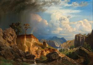 KAUTSKY Johann 1827-1896,A Vaste Landscape with Rainbow,Palais Dorotheum AT 2022-05-10