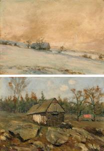 KAVAN Frantisek 1866-1941,Konvolut (2 Stück): Winter- und Herbstlandsch,1888,im Kinsky Auktionshaus 2023-11-28
