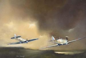 KAVANAGH Paul 1946,TWO SPIRFIRES ON THE COAST,Ross's Auctioneers and values IE 2022-01-26