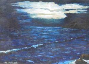 KAVARNALIEV Hristo 1892-1951,The sea in the night,Victoria BG 2010-09-30