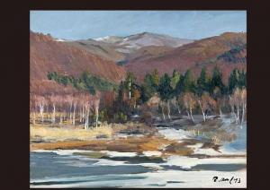 KAWAGOE Toranoshin,Landscape of December,1973,Mainichi Auction JP 2010-01-09