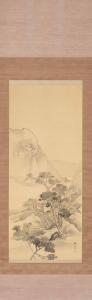 kawamura bumpo,contemplating philosopher in rocky landscape,AAG - Art & Antiques Group 2022-07-04