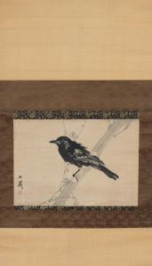 kawamura bumpo 1779-1821,crow on blossom branch,AAG - Art & Antiques Group NL 2022-07-04