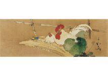 KAWAMURA Kiyoo,Rooster and Hen,Mainichi Auction JP 2020-06-06