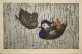 KAWANO Kaoru 1916-1965,Mandarin Ducks,Eldred's US 2010-08-24