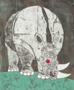 KAWASHIMA Junji 1957,Rhinoceros,Mainichi Auction JP 2024-02-03