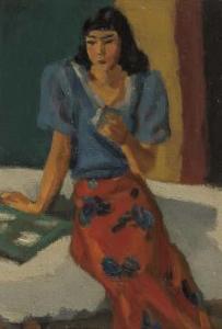 KAWASHIMA Riichiro 1886-1971,Girl,Mainichi Auction JP 2022-11-11