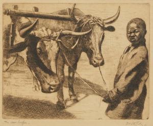 KAY Dorothy 1886-1964,Boy with two bulls,Eastbourne GB 2024-01-09