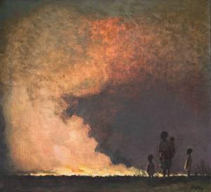 KAY Dorothy 1886-1964,Watching the Veld Fire,Strauss Co. ZA 2022-05-16