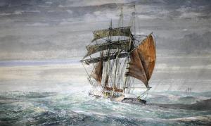 KAY John 1742-1826,sailing ship at sea,Warren & Wignall GB 2019-09-04