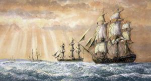 KAY John 1742-1826,sailing ships at sea,Warren & Wignall GB 2019-09-04