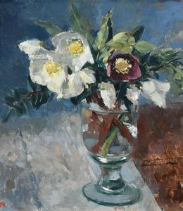 KAY Pamela 1939,Hellebores in a vase,Woolley & Wallis GB 2022-12-14