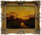 KAYE G.F,Landscape with house at sunset,Brunk Auctions US 2009-07-11