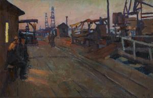 KAZANSKY Mikhail Sergeevich 1932-2003,Evening at the Oil Refinery,1958,Rosebery's GB 2023-06-06