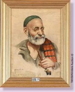 KAZARIAN Alejke Gurgin 1938,Portrait dun arménien à la pipe,1964,VanDerKindere BE 2009-12-08