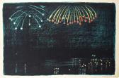 KAZUMA Oda 1882-1956,fireworks above a lake at night,1920,Woolley & Wallis GB 2013-11-13
