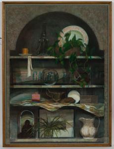 KEANY Brian 1945-2007,STILL LIFE WITH FISHING FLOAT ON SHELVES IN A NICHE,McTear's GB 2015-12-20