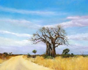 KEARNEY Robyn,Baobab Landscape with Country Road,5th Avenue Auctioneers ZA 2022-04-24