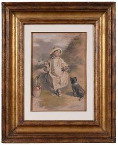 KEARNEY William Henry 1800-1858,Boy with Dog,Brunk Auctions US 2022-05-19