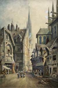 KEATS Charles James 1856-1900,'Rouen' Street Scene,David Duggleby Limited GB 2023-08-26