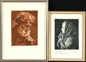 KECK Paul 1904-1973,Betendes Mädchen mit Kopftuch,Allgauer DE 2023-01-13