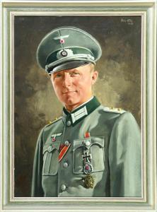 KECK Paul 1904-1973,Bildnis eines Offiziers der Wehrmacht,1943,Allgauer DE 2021-07-23