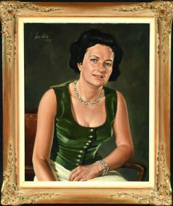 KECK Paul 1904-1973,Halbbildnis einer Frau mit dunklem Haar,1969,Allgauer DE 2023-01-13