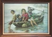 KEE FUNG NG 1941,Girls in a Boat,1980,Ro Gallery US 2018-08-23
