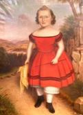 KEELEY J.H 1800-1800,PRIMITIVE OF A CHILD IN A RED DRESS,1864,William Doyle US 2006-03-15