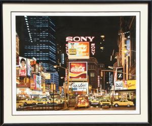 KEELEY Ken 1934-2020,TIME SQUARE NIGHT, CHANGING SCENE,1995,Ro Gallery US 2024-01-01