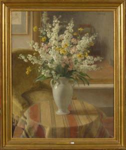 KEELHOFF Alice 1896-1983,Bouquet dans un intérieur,1950,VanDerKindere BE 2015-05-12