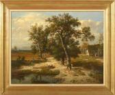 KEELHOFF Frans 1820-1893,Abords d’’une ferme animés,VanDerKindere BE 2015-06-16